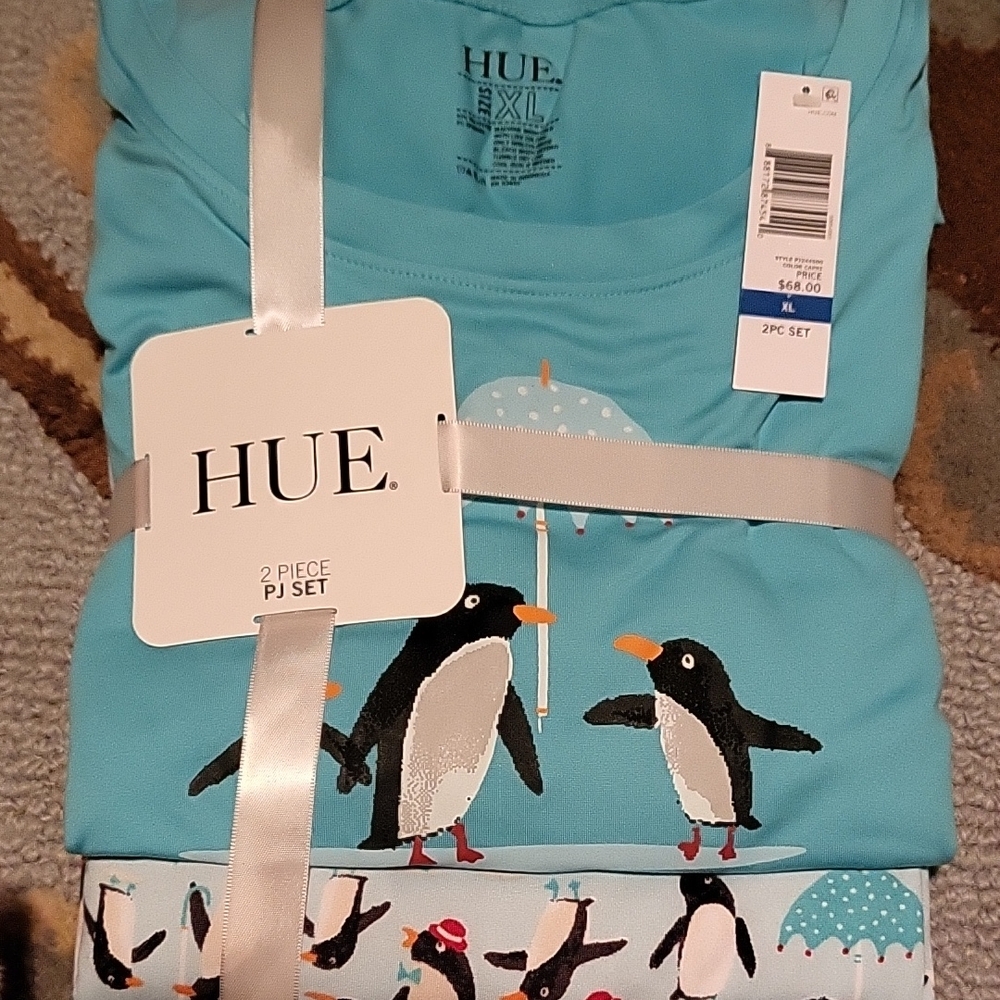 HUE Penguin Pajama Set - Aqua